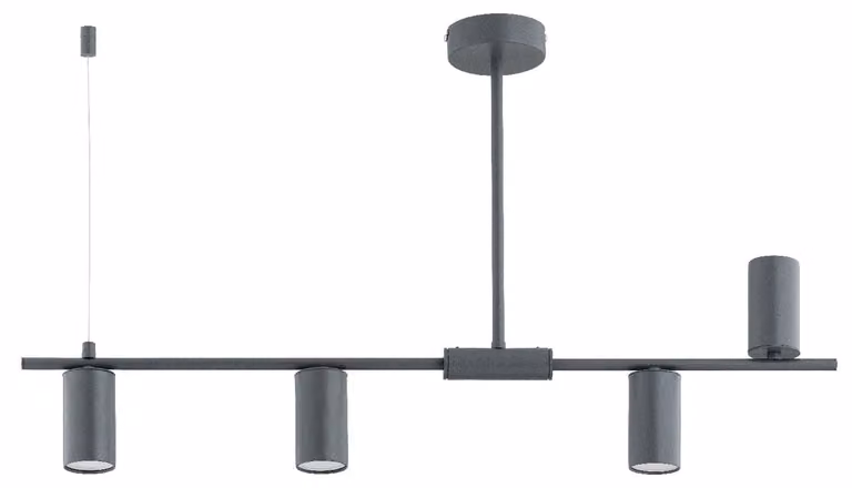 Lampada a sospensione URANOS grigia 4xGU10x15W in metallo, dimensioni: 46x82x10 cm, IP20, Alfa