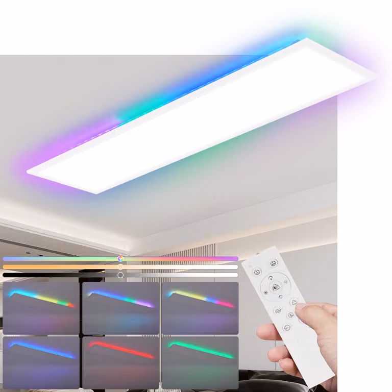 ZMH LED pannello 100x25 plafoniera dimmerabile pannello a soffitto lampada a luce diurna lunga RGB cambio di colore lampada da ufficio ufficio piatto 24W lampada da soffitto lampada da cucina per officina corridoio cucina soggiorno camera da letto