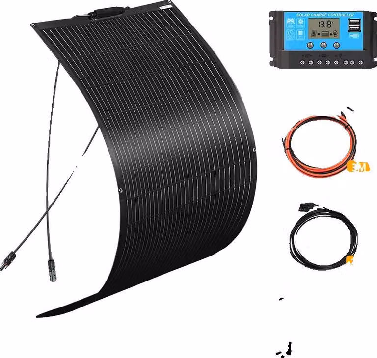 Pannello solare, monokristallin, design semi-flessibile, kit 150W 12V