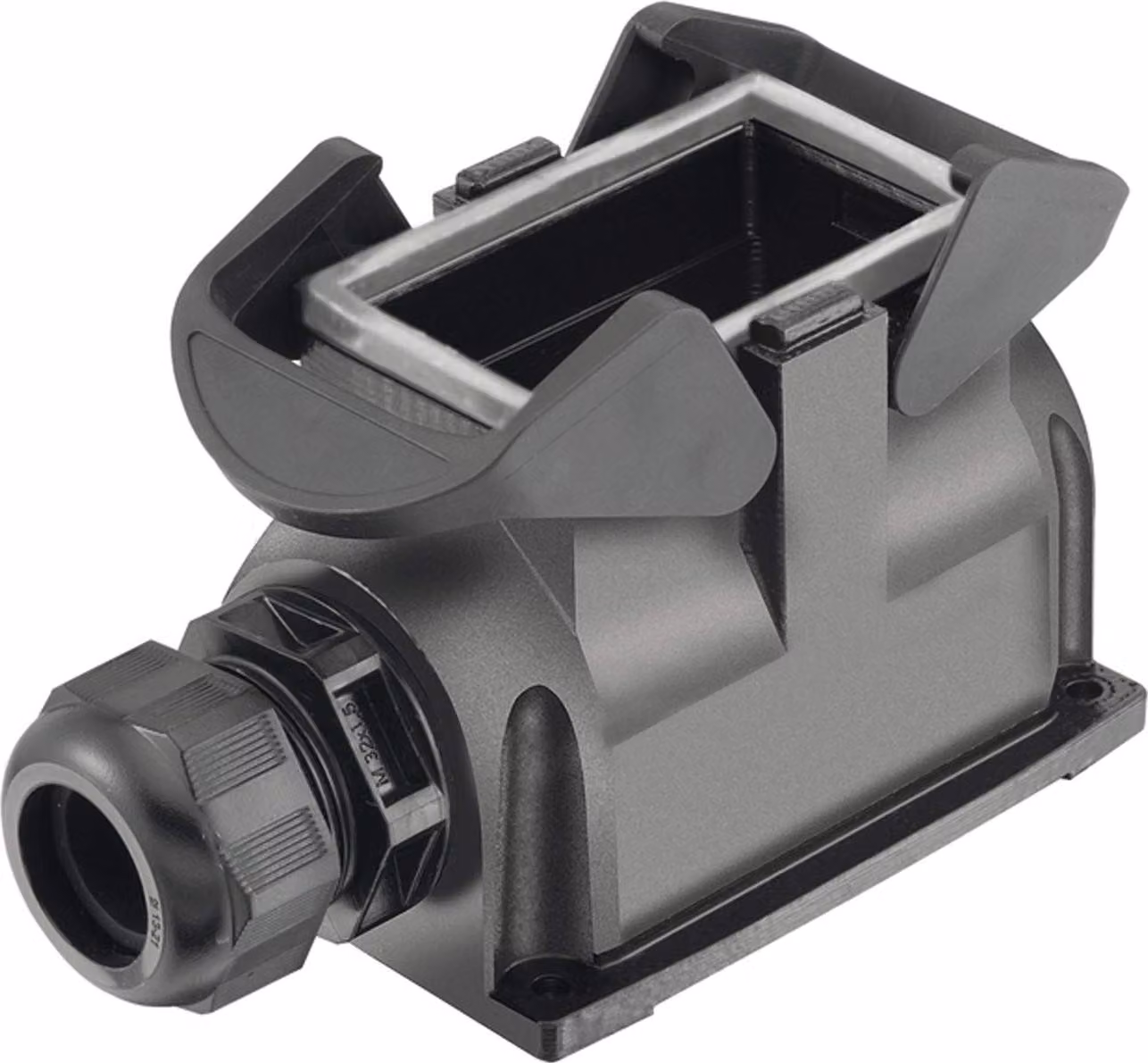 "Han ECO Mod. 10 Custodia di base con pressacavo, 1xM32 uscita cavo laterale, con 2 traverse"
