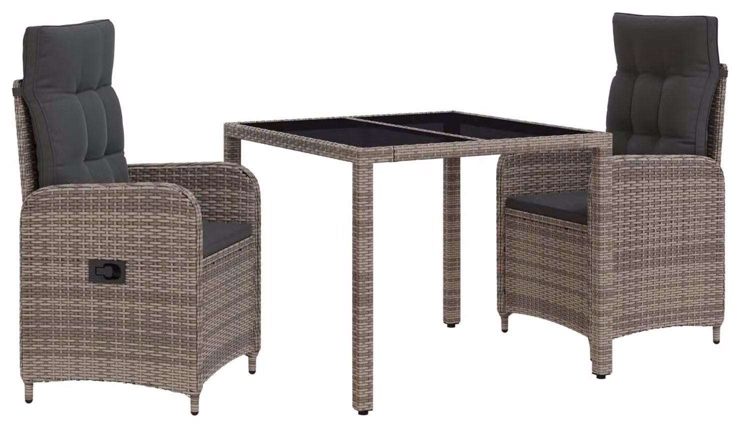 Set da pranzo per esterni 3 pcs Grigio chiaro e grigio scuro