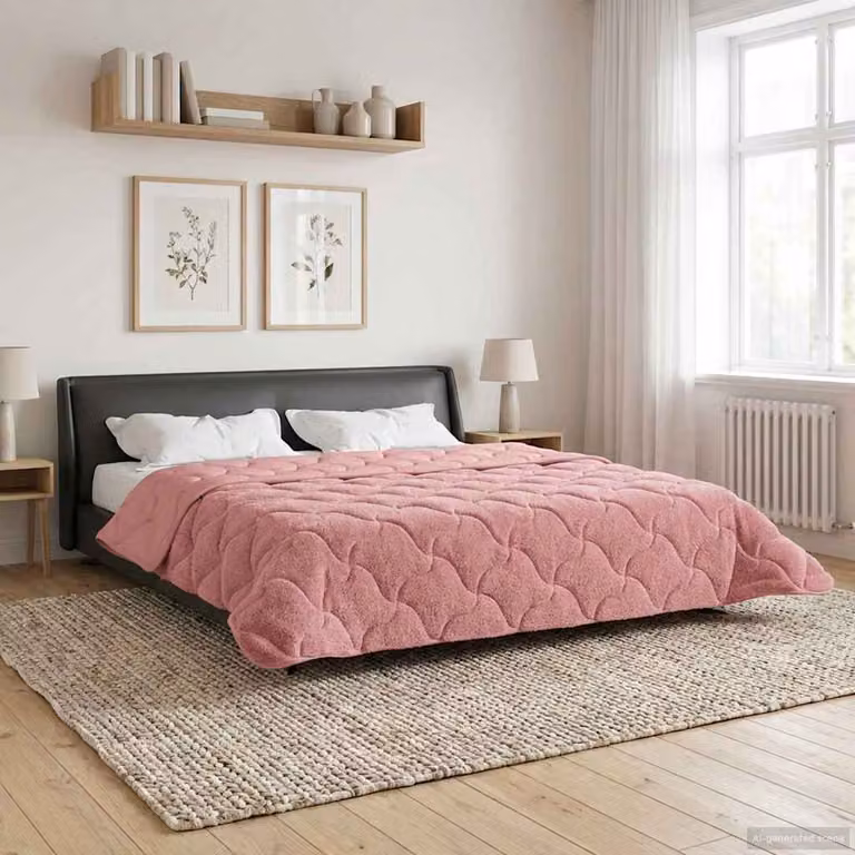 Piumino estivo reversibile vidaXL in microfibra traspirante, Rosa, L: 240 cm x P: 260 cm