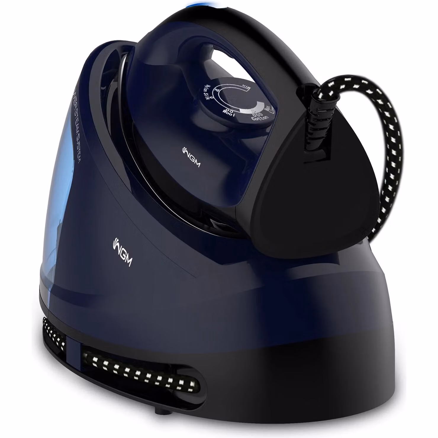 Ferro da stiro con caldaia NGM Power Steam System da 2400 Watt, colore blu con piastra antiaderente – 2