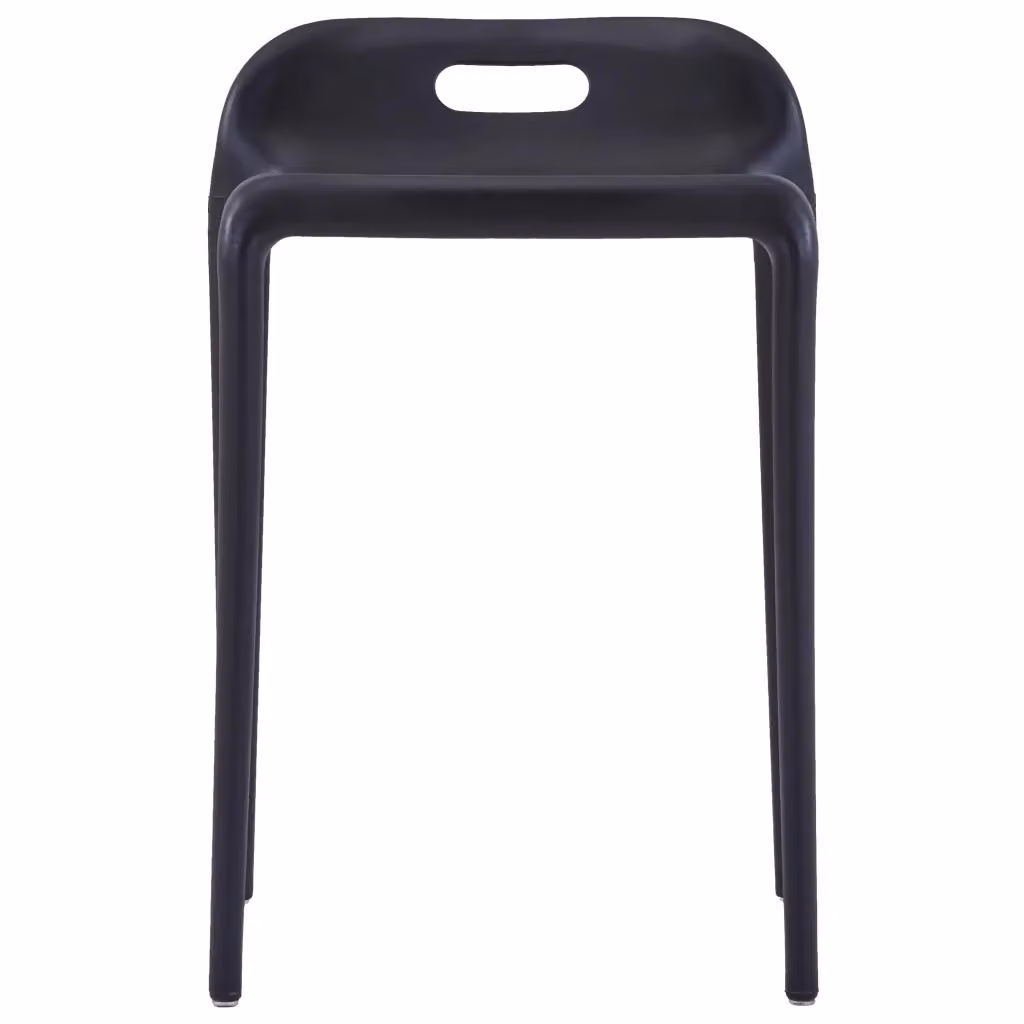 Set di 4 sgabelli impilabili vidaXL in plastica nera per esterni – 2