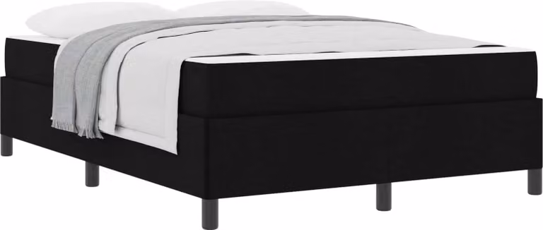 Letto a molle con materasso Nero 140 x 190 cm Tessuto