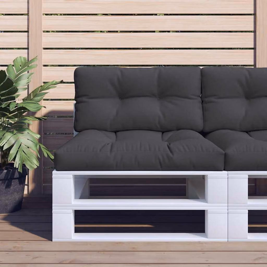 Set di 2 cuscini per pallet vidaXL neri in poliestere idrorepellente e resistente ai raggi UV