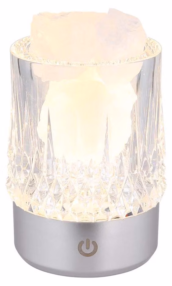 Lampada da tavolo a LED, effetto cristallo, dimmer touch, H 10,5 cm