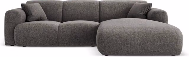 Divano angolare destro Nolio Cosmopolitan Design a 4 posti in ciniglia grigio L: 260 cm, P: 174 cm, H: 72 cm – 1