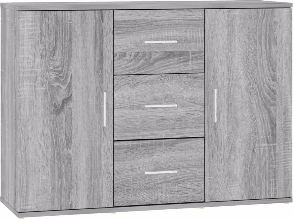 Credenza Grigio Sonoma 91x29,5x65 cm in Legno Multistrato