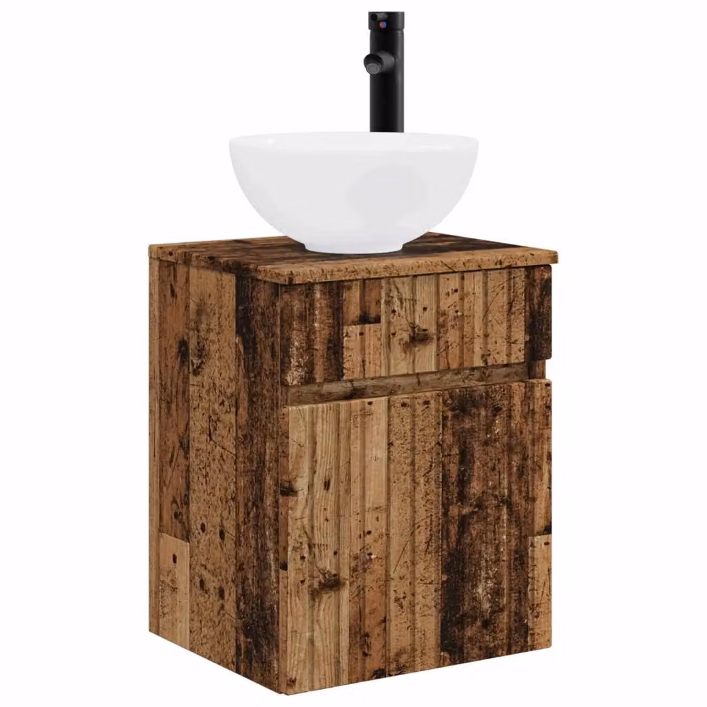 Mobile lavabo da parete vidaXL in legno marrone opaco L: 39 cm, P: 35 cm, H: 63 cm – 2