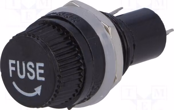 Presa; fusibili cilindrici; 5x20mm; 10A; 250V; diametro di montaggio: 13,2mm; contenitori per fusibili per pannelli R3-12E