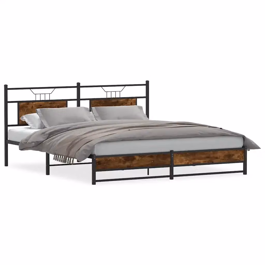 Giroletto vidaXL in metallo e MDF colore Rovere Fumo L: 188 cm, P: 219 cm, H: 91,5 cm – 2