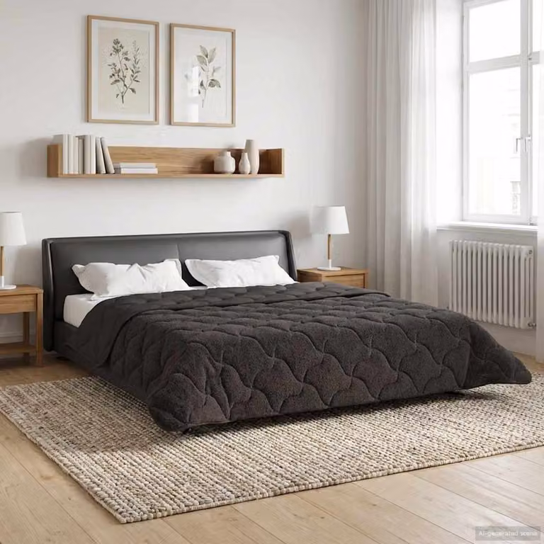 Piumino estivo traspirante e reversibile vidaXL in microfibra, Antracite, 200 x 200 cm