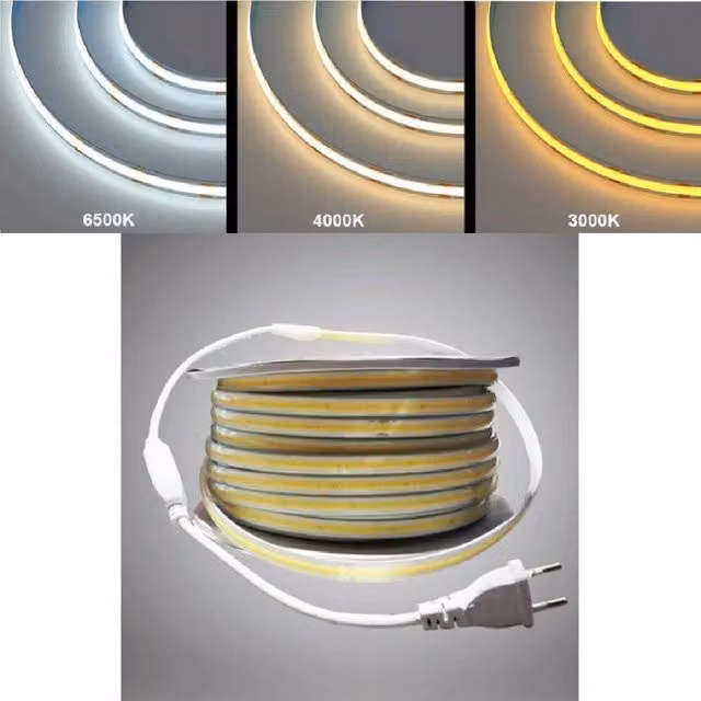 Trade Shop - Strisce Led Cob Gommata 220v 14w/m 1400lm/m Ip65 Bobina 50 Metri -