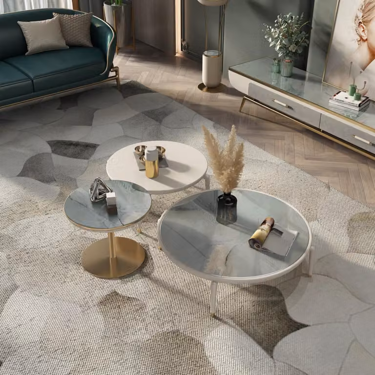Marmor Design Beistell Tische Couch Tisch Sofa Wohn Zimmer 3x Set Wohn Zimmer