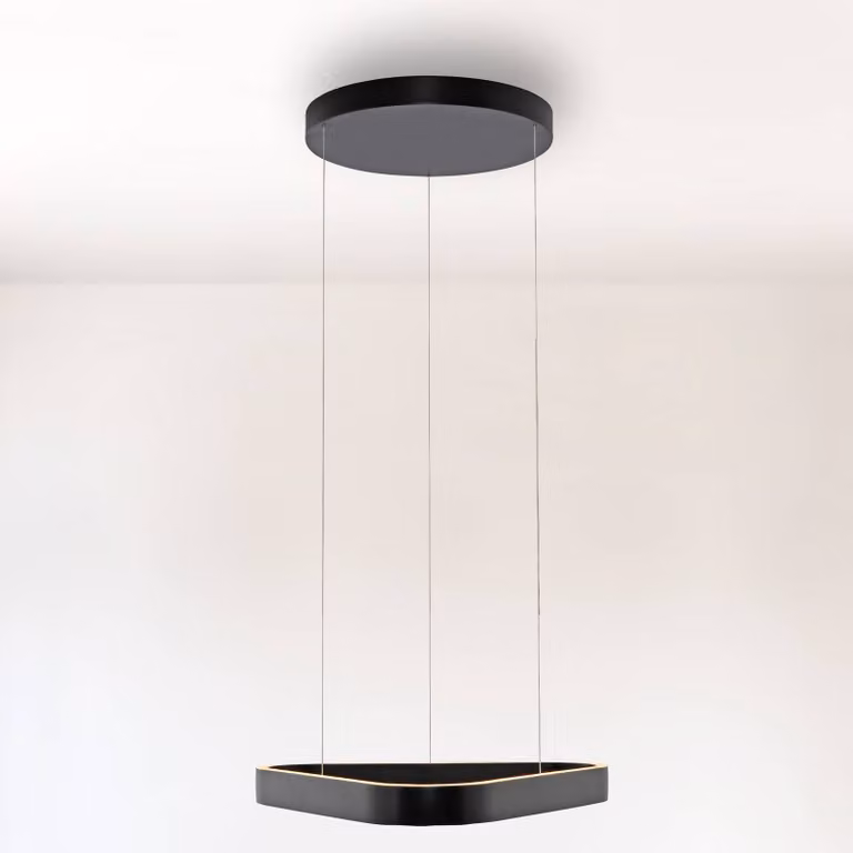 Paul Neuhaus lampada LED a sospensione Q-Stretto, nera, 60 cm dimmerabile, Nero, Soggiorno / Sala da pranzo, Metallo, Moderno