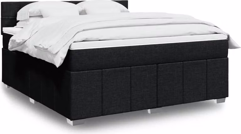 Maison Exclusive - Giroletto a Molle con Materasso Nero 180x200 cm in Tessuto