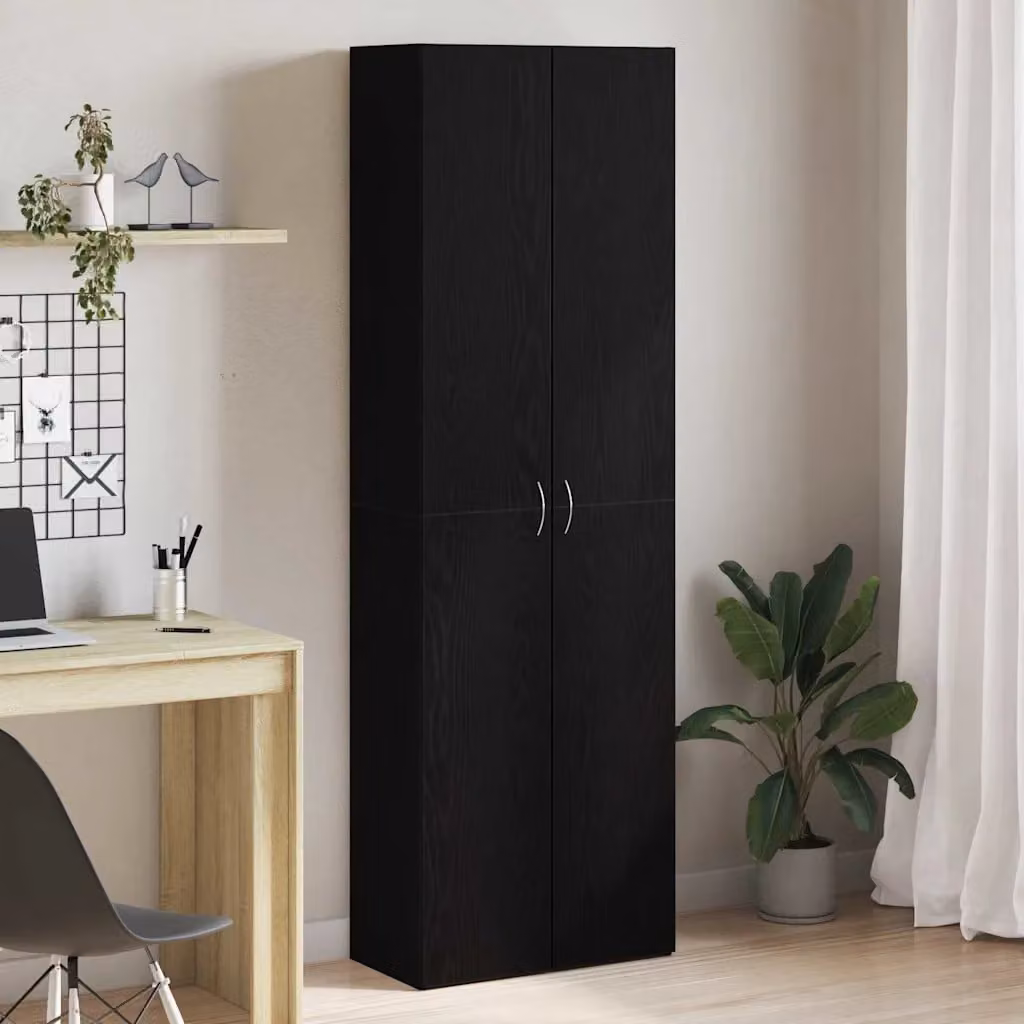 Mobile per ufficio vidaXL moderno nero con ante a battente L: 60 cm, P: 32 cm, H: 190 cm