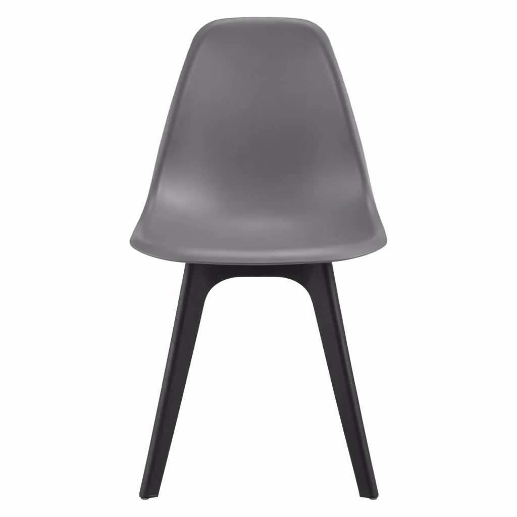 Set di 4 sedie da sala da pranzo design en.casa in plastica grigio e nero, H 83 x L 54 x P 48 cm – 2
