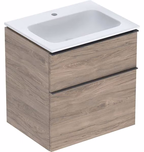 Geberit iCon Set lavabo pour meubles avec meuble sous-lavabo, 2 tiroirs, 60x63x48 cm, 502331, 502.335.JR.1, 502.335.JR.1