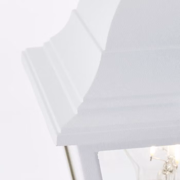 Lampada da giardino a stelo, BRILLIANT NISSIE, metallo bianco/vetro, 1xE27 60W, IP44, per esterni, H.100 cm