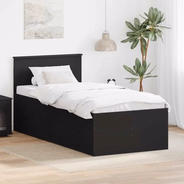 Daybed con cassetto Nero 75 x 190 cm Legno ingegnerizzato 3408537