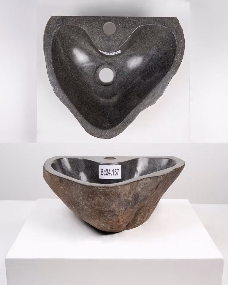 Lavabo in granito naturale - 40 cm con foro per il rubinetto