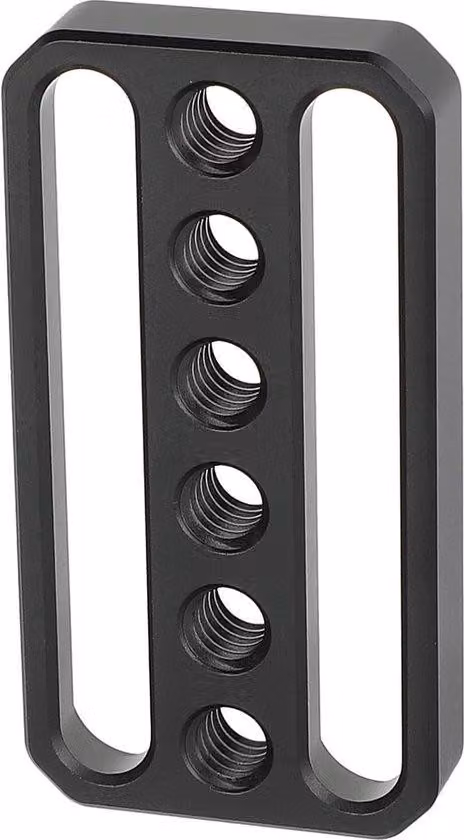 Piastra per fotocamera in alluminio con fessure incassate e filettature da 1/4"-20