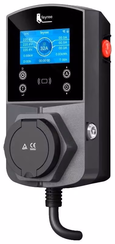 Caricatore per veicoli elettrici, controllo intelligente, design impermeabile, 32A, 22kW, trifase