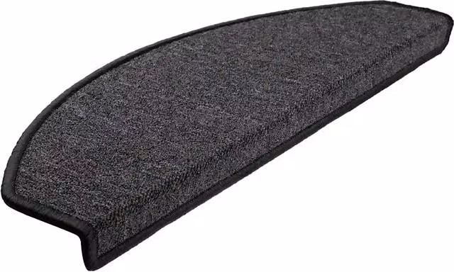 Set di 30 tappetini per scale semicircolari DESIGN IN, colore antracite, antiscivolo e fonoassorbenti, L: 65 cm, P: 24 cm, H: 3,5 cm – 1