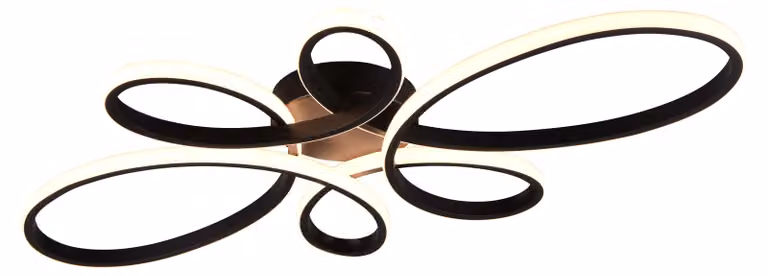 Lampada da soffitto a LED Trio Fly, 32W, dimmerabile, finitura nera opaca, luce bianco caldo