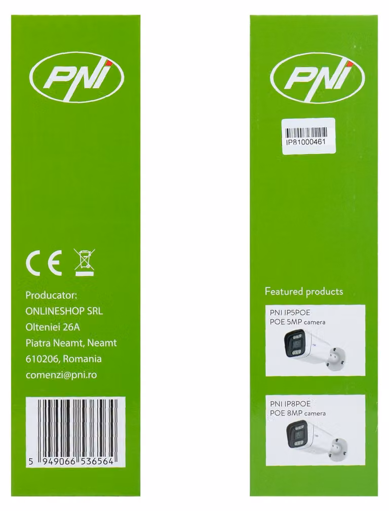 NVR POE PNI House IP810 con 10 canali, risoluzione 4K 8MP, 4 canali POE e 6 canali con funzionalità AI