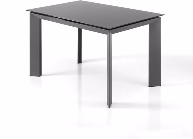 Tavolo allungabile in vetro temprato grigio cm. H.76xP.80xL.120
