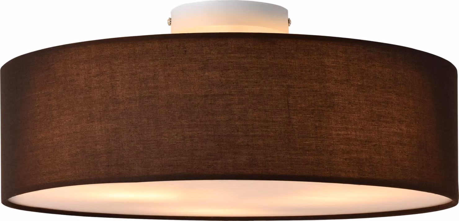 Plafoniera Omaha 3 x E27 plafoniera a 3 fiamme diametro 45 cm plastica aspetto tessile organza marrone/bianco [lux.pro]
