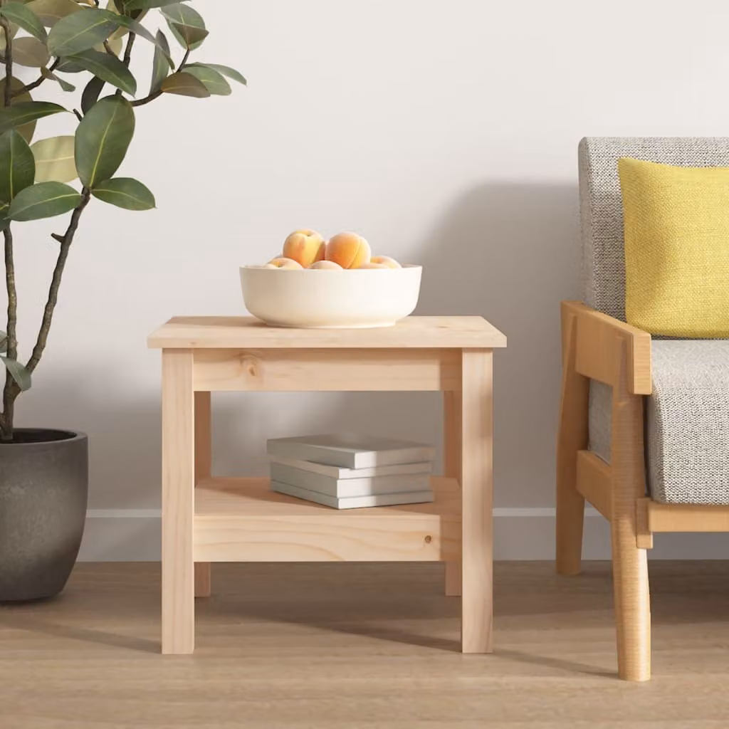 The Living Store tavolino 45x45x40 cm in legno di pino massiccio