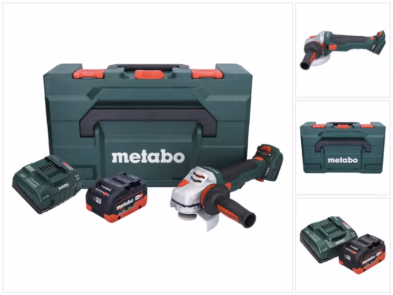 Metabo WVB 18 LTX BL 15-125 Smerigliatrice angolare rapida a batteria 18 V 125 mm senza spazzole + 1x batteria ricaricabile 5,5 Ah + caricatore + metaBOX