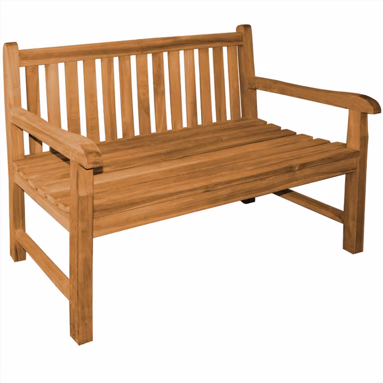 Panchina da giardino Piceno con schienale in teak massiccio 180 cm