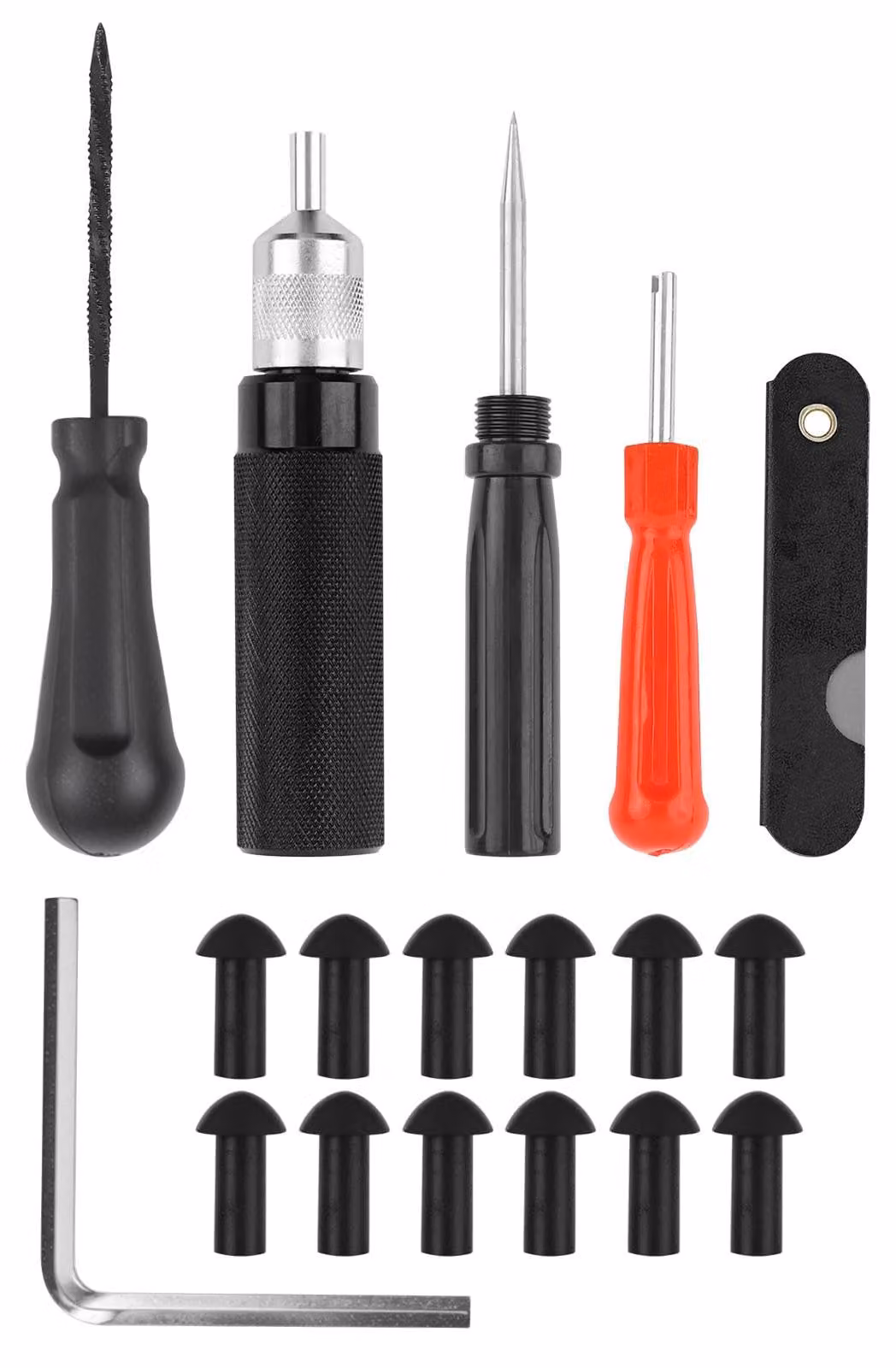 Kit di strumenti per riparare le gomme, inclusi tasselli, per auto e motociclette