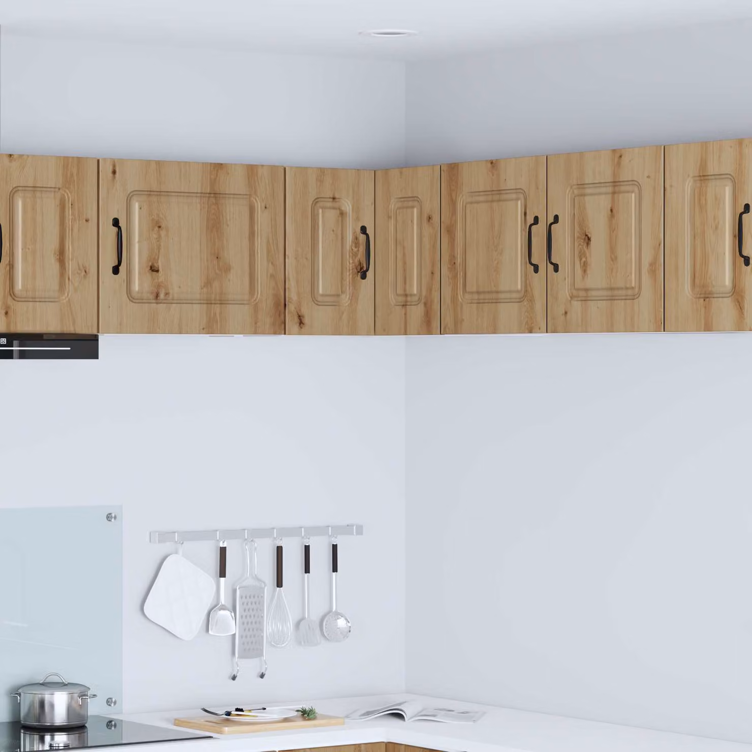 Mobile pensile da cucina moderno vidaXL Kalmar in legno e MDF color rovere con ante a battente L/P/H: 57 x 40 x 15,27 cm