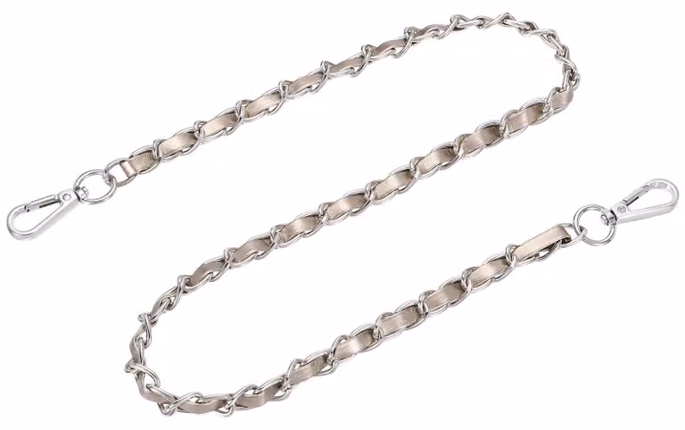 Catena portachiavi, 80 cm, in PU/ferro, color oro/argento