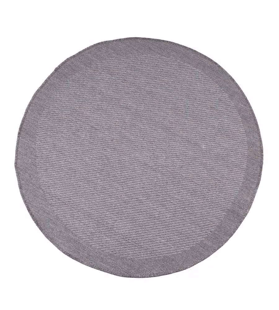Domo Mea Tappeto Outdoor Rotondo Grigio d.120 cm Leggero e Resistente