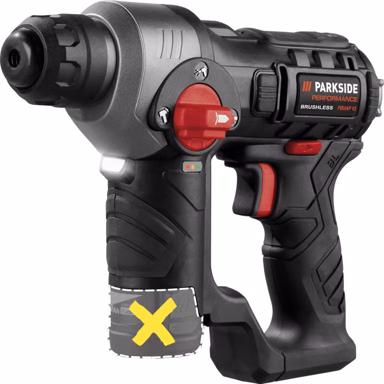 PARKSIDE PERFORMANCE® Martello perforatore a batteria da 12 V «PBHAP 12 A1», senza batteria e caricabatterie