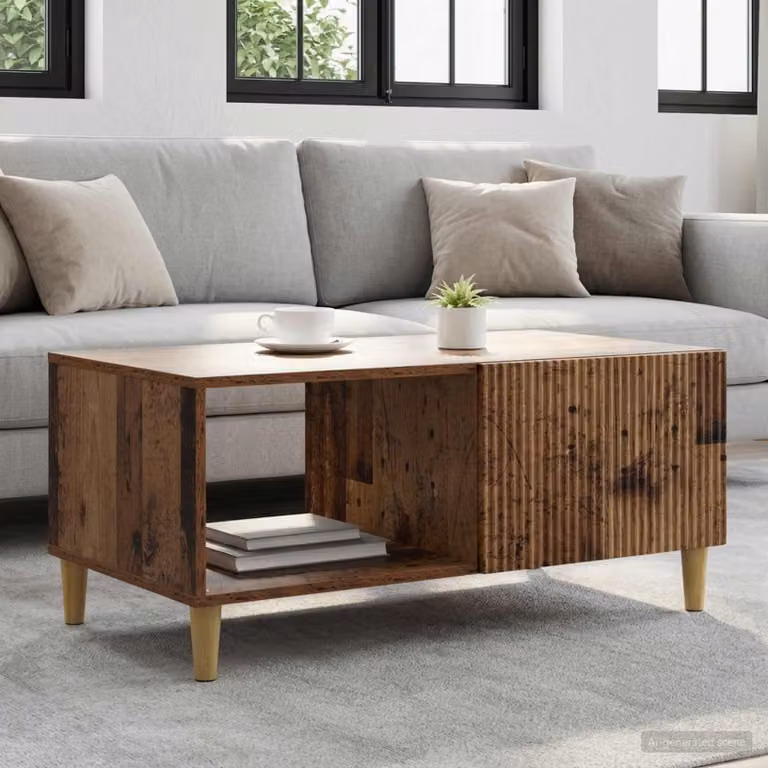vidaXL Tavolino da salotto moderno in legno e composito marrone L: 90 cm, P: 50 cm, H: 40 cm