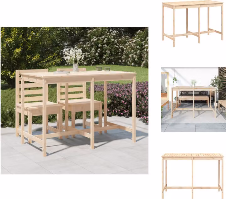 vidaXL Tavolo da giardino 159,5x82,5x110 cm in legno di pino massiccio - Tavoli da giardino