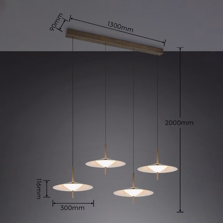 Trio Lighting Lampada a sospensione Amalo, dimmerabile, Alluminio / Grigio / Zincato, Soggiorno / Sala da pranzo, Metallo, Moderno, Lampada a sospensione