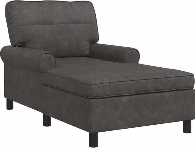 Chaise Lounge | Sedia a Sdraio con cuscino Nero 91 x 157 x 91 cm Pelle Sintetica CFW6751806