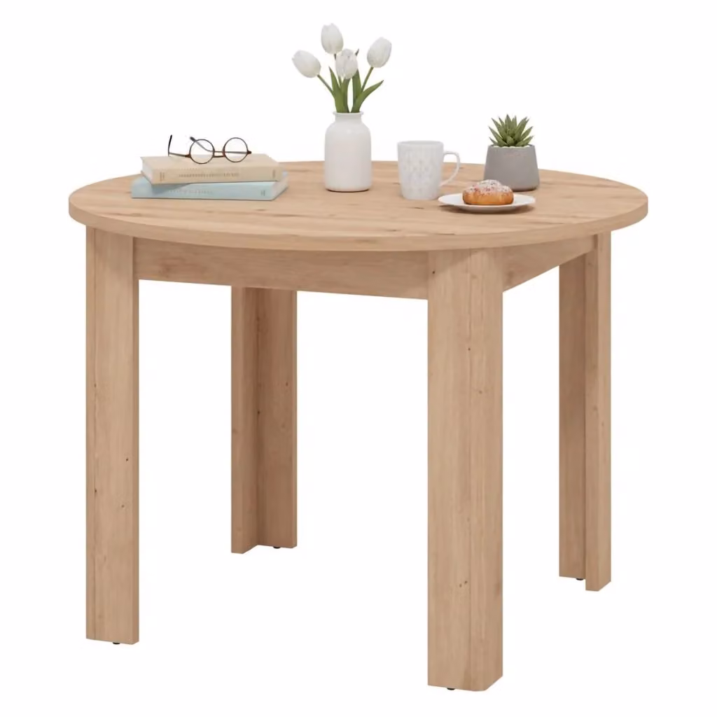 Tavolo fisso da 4 posti DMORA Gorlago, design moderno, colore marrone rovere nodi, L/P/H: 106.5 x 106.5 x 76.5 cm – 2