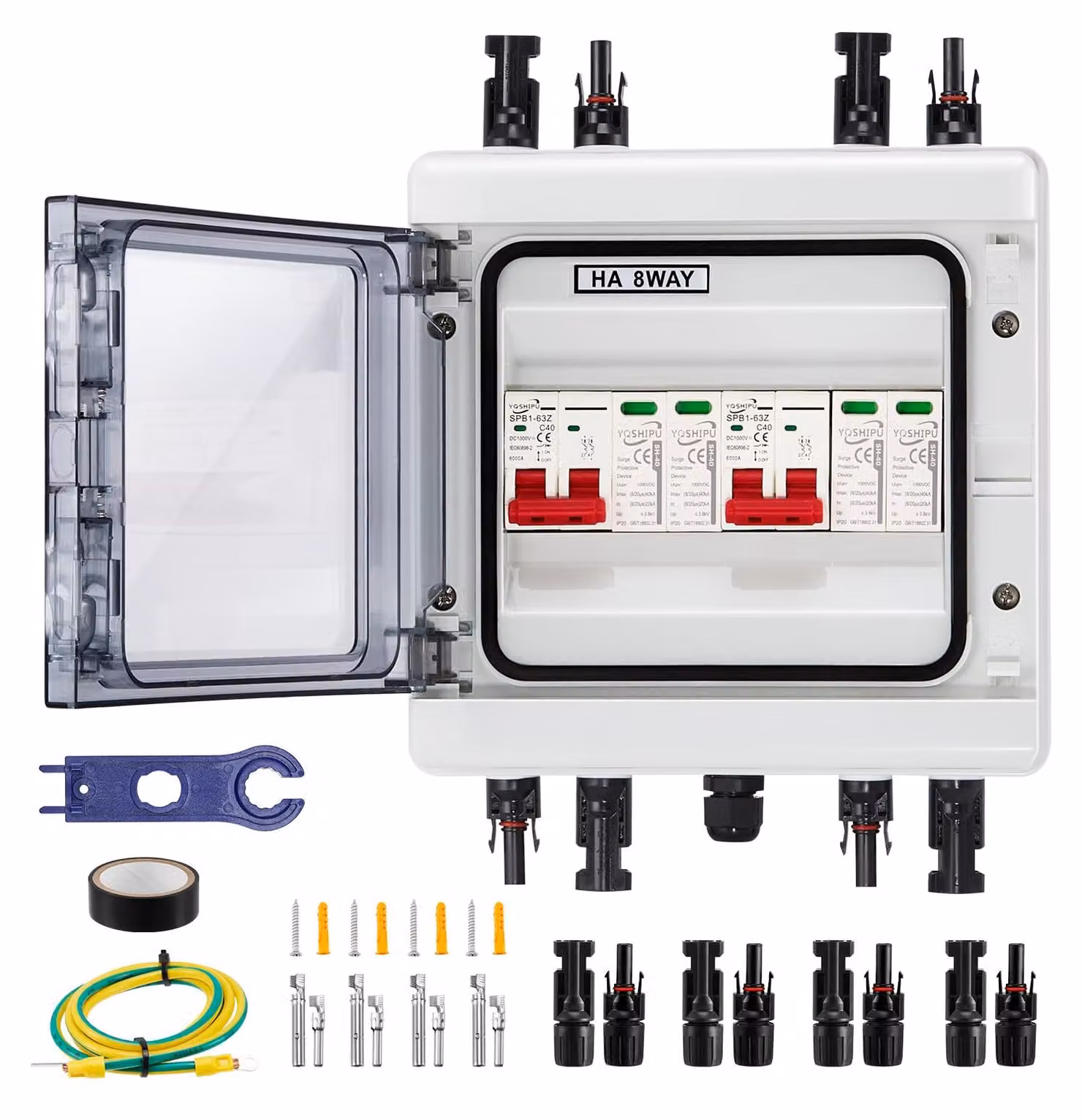 Centralina combinatore per impianti fotovoltaici, 40 A - 1000 V DC - Grado di protezione IP65 (resistente all'acqua)