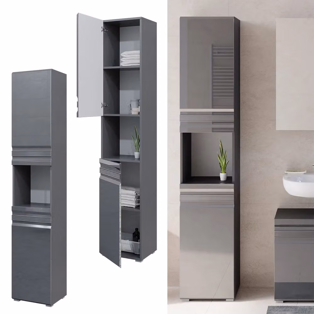 Mobile bagno alto Fredd Vicco colore antracite lucido L: 36.4 cm, H: 190.5 cm, P: 26.7 cm – 2