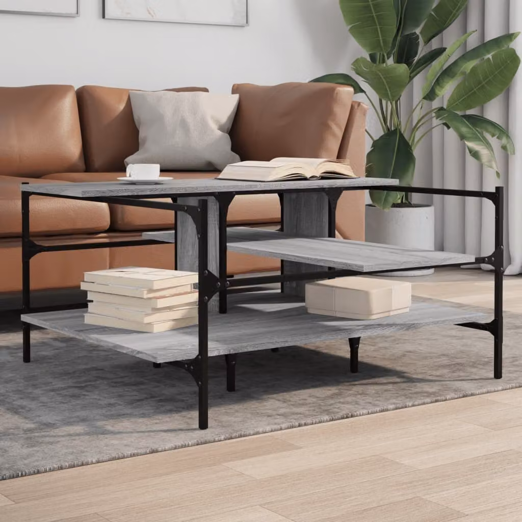 Maison Exclusive - Tavolino da caffè grigio Sonoma, 100x100x48,5 cm, realizzato in materiale composito di legno
